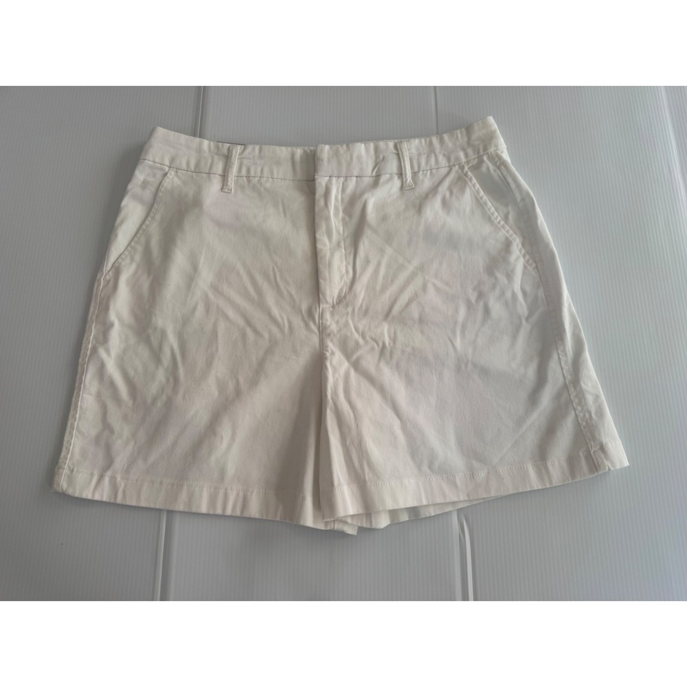 Gloria Vanderbilt White Mid Rise Stretch Twill Chino Shorts Size 14 NWT